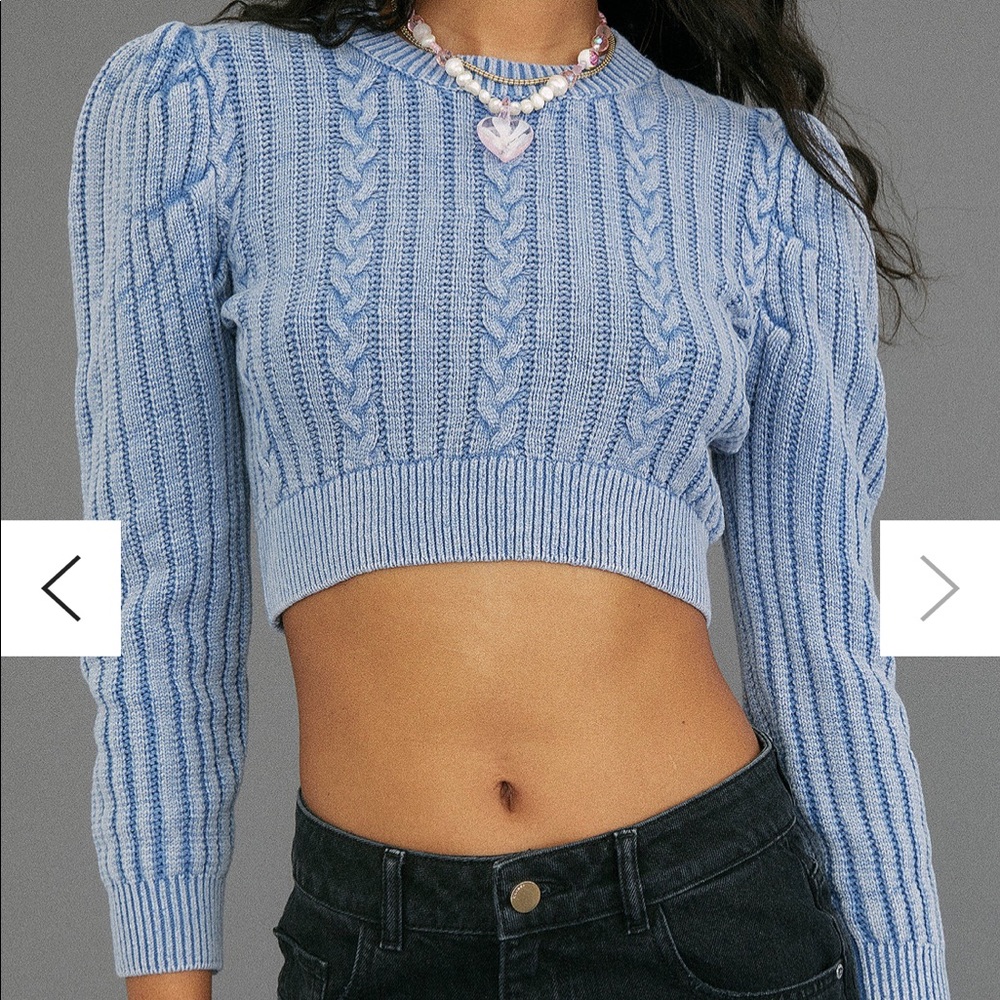 Urban Outfitters Coco Cable Knit Cropped Sweater